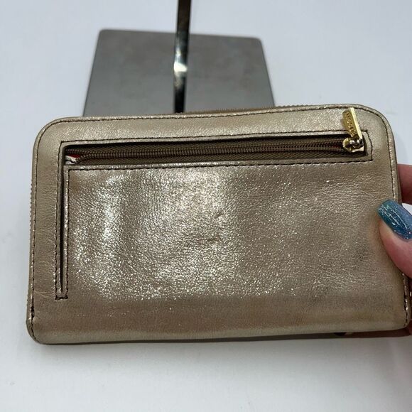 Fossil Gold Zip Around Wallet/Wristlet - Picture 4 of 11